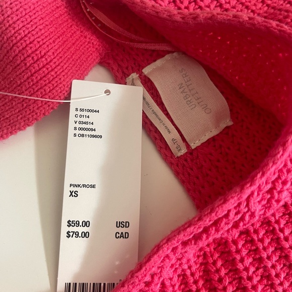 Urban Outfitters Avery Double V-Neck Sweater in Pink, size xs. NWT - Picture 6 of 7